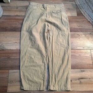 Womens Beige Rag & Bone Vintage Style Pants 36x30 Snap Button Pocket Pants‎ VTG